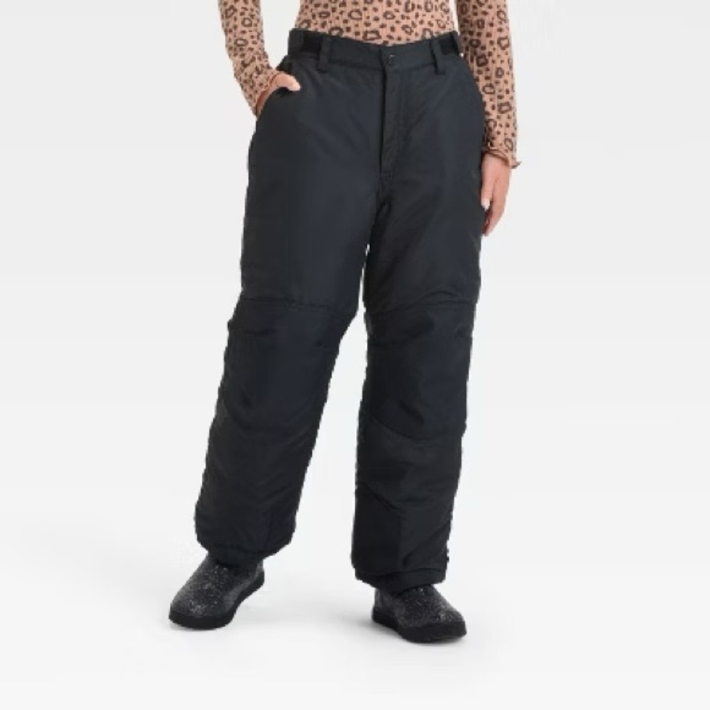 Kids' Solid Snow Pants - Cat & Jack™ Black Insulated Snow Pants XS NEW 4-5